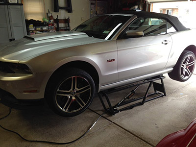 QuickJack Car Lift with Mustang